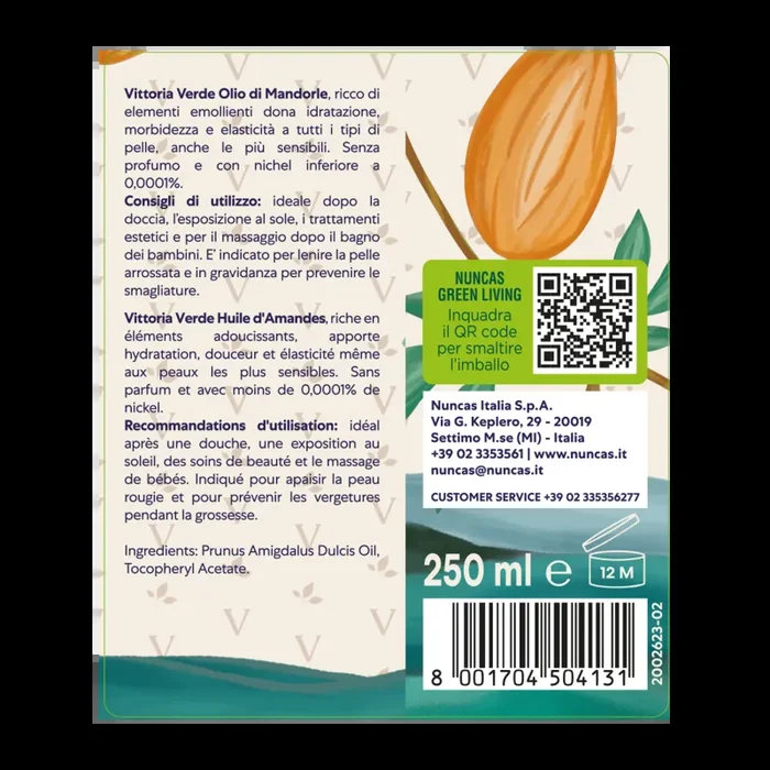 Vittoria Verde Olio di Mandorle Naturale – 250ml - immagine 2