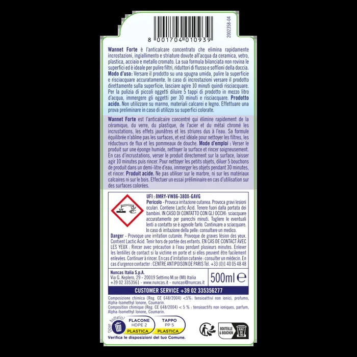 Wannet Anticalcare Forte – 500ml - immagine 2