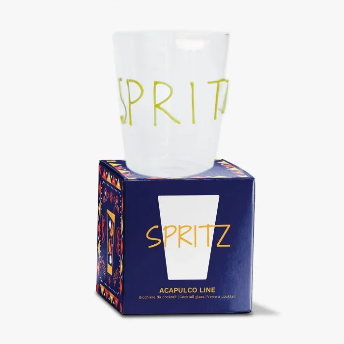 WD LifeStyle Bicchiere da Cocktail Vetro Borosilicato Cc 500 Ml Scritta Spritz