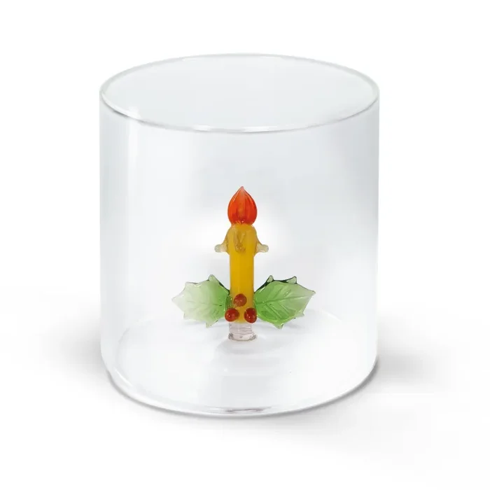 WD LifeStyle Bicchiere Vetro Borosilicato Cc 250 ml Decori Natalizi Ass. 1 Pz - immagine 2