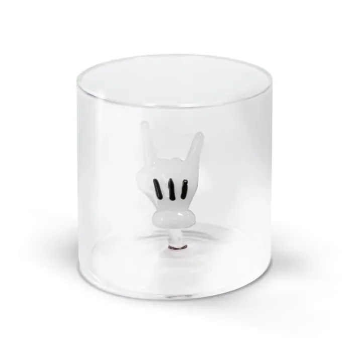 WD LifeStyle Bicchiere Vetro Borosilicato Cc 250 ml Decoro Mano