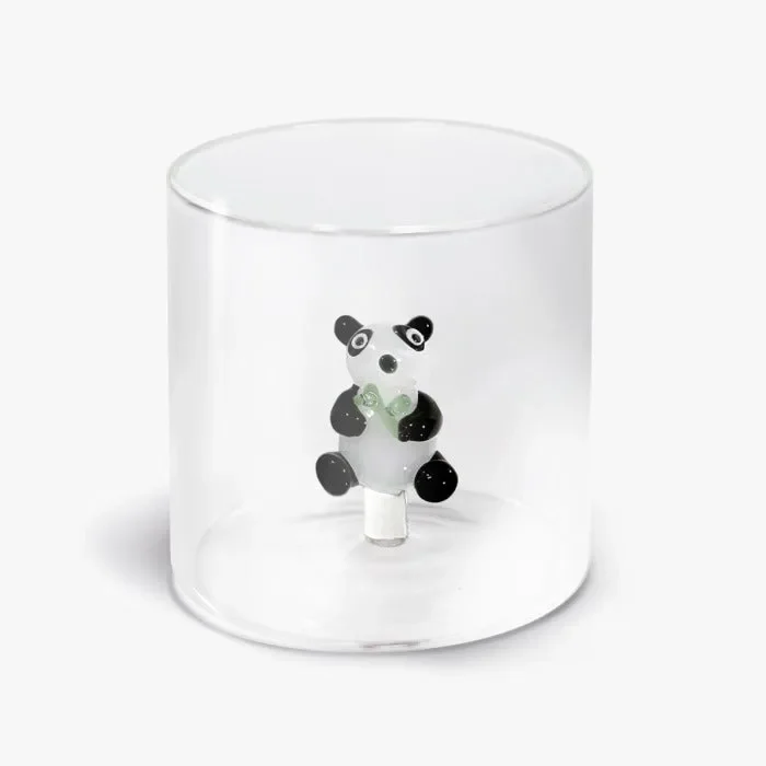 WD LifeStyle Bicchiere Vetro Borosilicato Cc 250 ml Decoro Panda