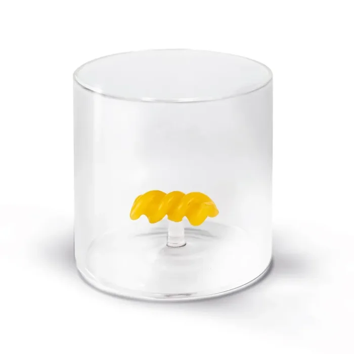 WD LifeStyle Bicchiere Vetro Borosilicato Cc 250 ml Decoro Pasta Fusillo Online ora