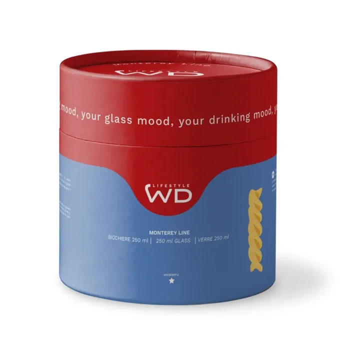 WD LifeStyle Bicchiere Vetro Borosilicato Cc 250 ml Decoro Pasta Fusillo Online ora - immagine 2