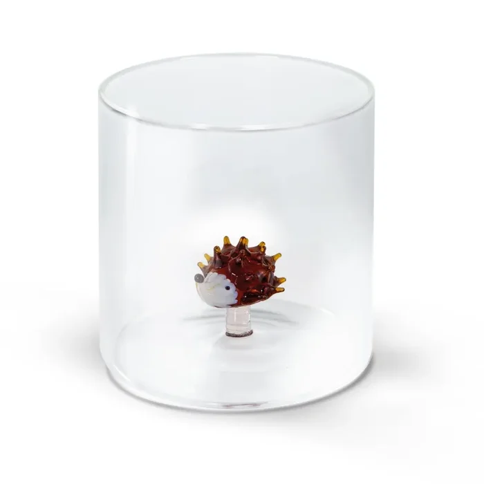 WD LifeStyle Bicchiere Vetro Borosilicato Cc 250 ml Decoro Riccio