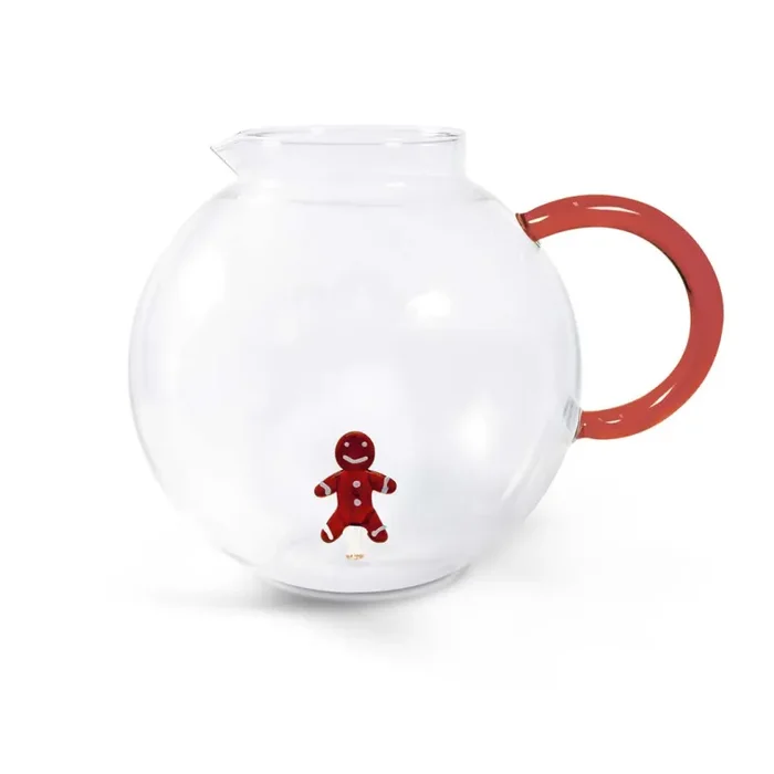 WD LifeStyle Brocca Vetro Borosilicato Cc 1,7 Lt Decoro Omino Pan di Zenzero Natale Vendita calda online