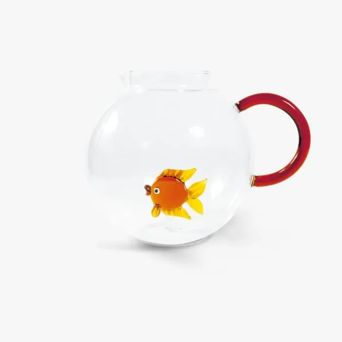 WD LifeStyle Brocca Vetro Borosilicato Cc 1,7 Lt Decoro Pesciolino