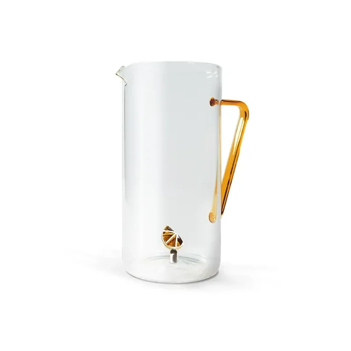 WD LifeStyle Caraffa Vetro Borosilicato Cc 1,2 Lt Decoro Arancia