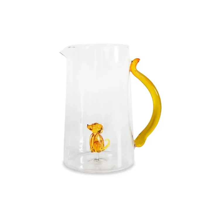 WD LifeStyle Caraffa Vetro Borosilicato Cc 1,5 Lt Decoro Cane