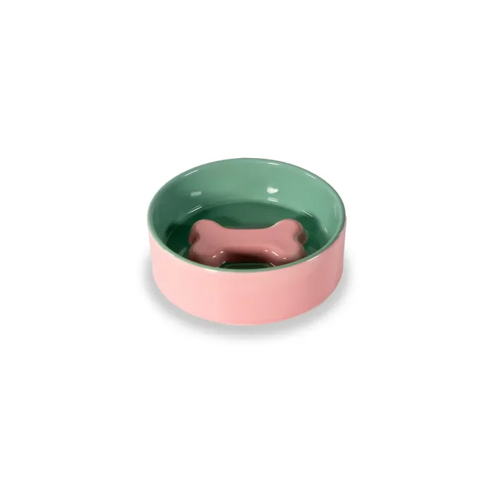 WD LifeStyle Ciotola Osso Dog D 12 Cm Verde Rosa