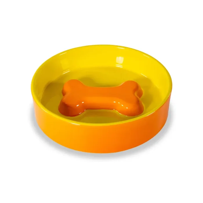WD LifeStyle Ciotola Osso Dog D 20 Cm Arancione Giallo