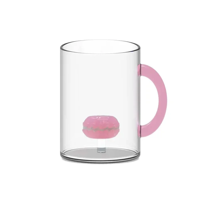 WD LifeStyle Tazza Vetro Borosilicato Cc 420 ml Decoro Macaron