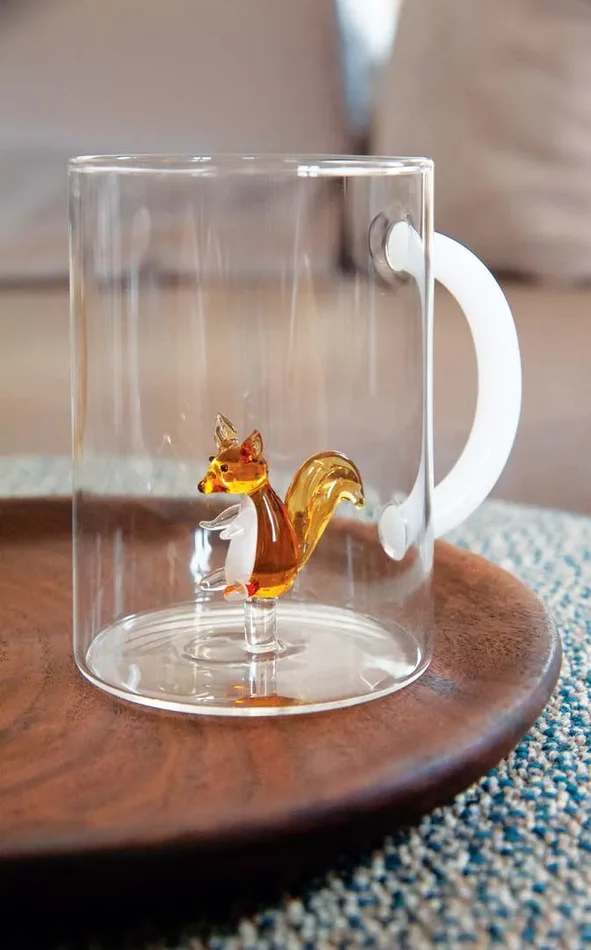 WD LifeStyle Tazza Vetro Borosilicato Cc 420 ml Decoro Scoiattolo - immagine 2