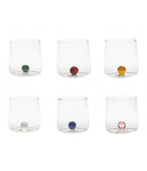 Zafferano Confezione Bilia Bicchiere Lavorato a Mano 44 Cl 6 Pz Saldi