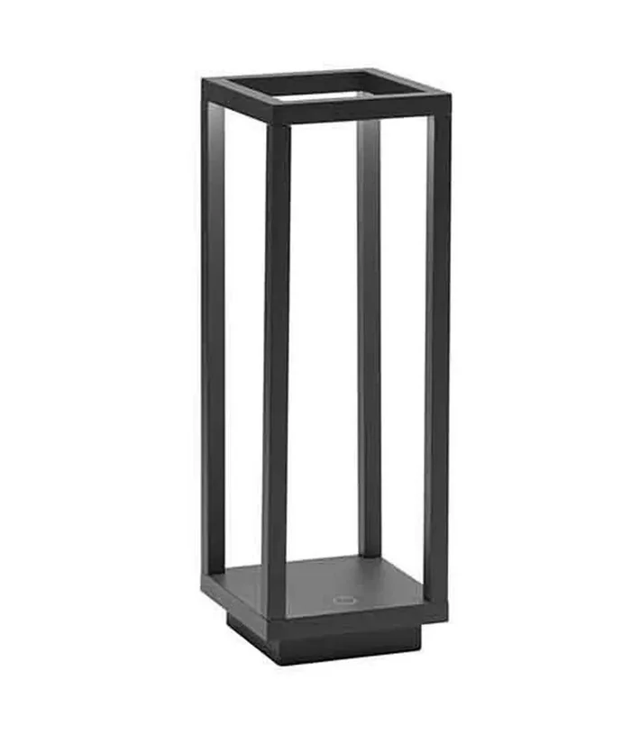 Zafferano Home Pro Grigio Scuro – Lampada da Tavolo in Alluminio H29,4cm