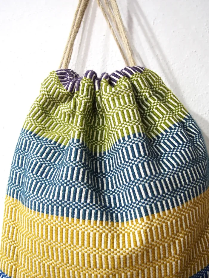 Zainetto a sacca in Tessuto, Tintura Naturale Vendita online - immagine 3