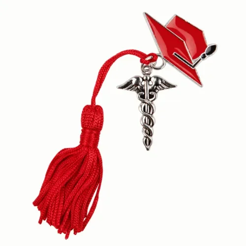 ZAMA CON NAPPINA ROSSA E CON TOCCO ROSSO E SIMBOLO FARMACIA IN ACCIAIO (4cm)